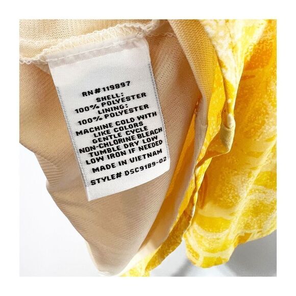 19Cooper Dress puff Sleeve Floral Yellow Womens Medium Coquette new - Picture 3 of 9